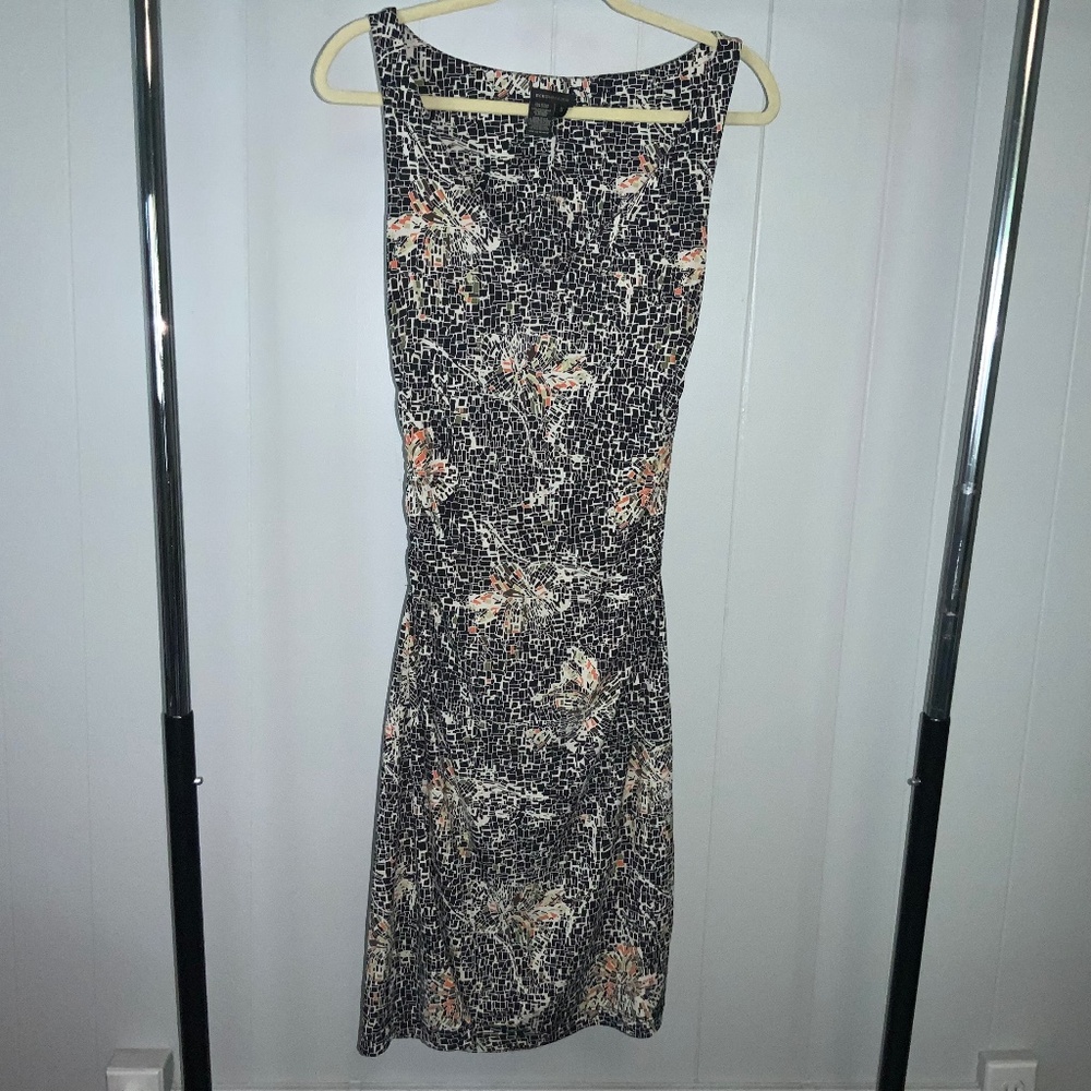 BCBGMaxAzria bodycon sheath dress ruched waist Sz S sleeveless